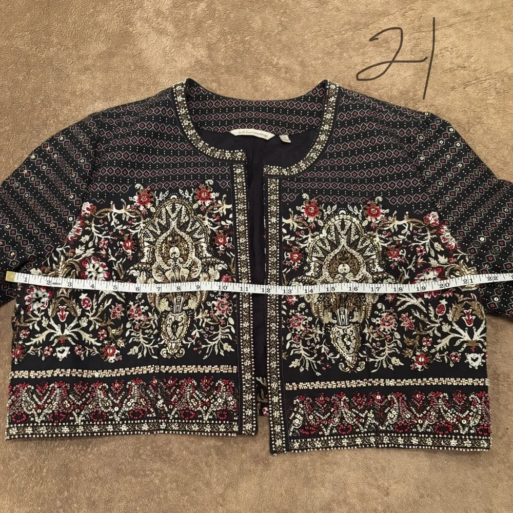 Soft Surroundings beaded gorgeous bolero jacket size XL - Picture 5 of 10